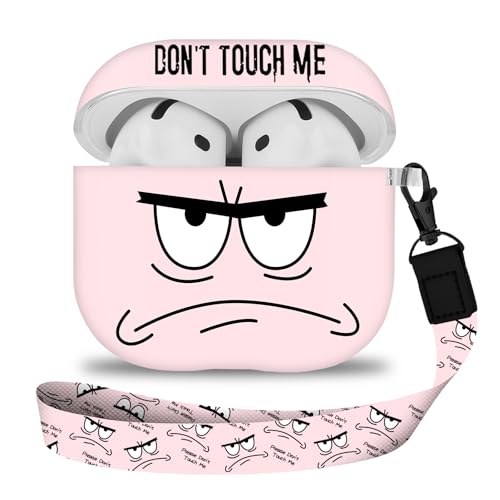 Image of for Apple Airpods 4th Generation Case Covers(2024),Don't Touch Me for Airpods 4 Cover with Keychain /Lanyard Soft Cute Shockproof Cover for Women Men Compatible AirPods 4 Case,Pink