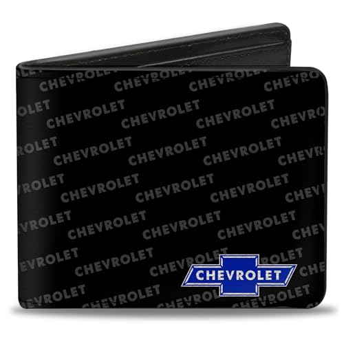 Buckle-Down Men's PU Bifold Wallet-Chevy Bowtie Corner w/Text, Multicolor, 4.0