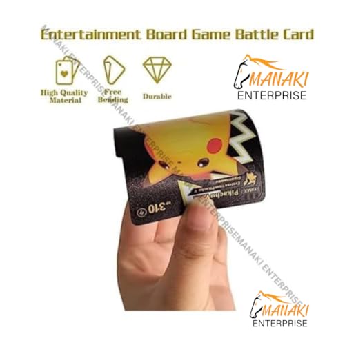 Image of MANAKI ENTERPRISE 55 PCS Black Foil Card Assorted Cards TCG Deck Box - V Series Cards Vmax GX Rare Golden Cards and Common-Rare Mystery Card (Black)