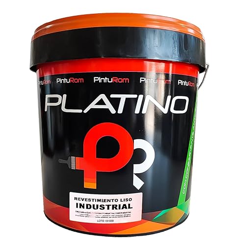 Pintura de Fachadas para Exterior, Revestimiento liso mate Industrial Platino blanco, Alta resistencia a la intemperie. (14 L., Blanco)
