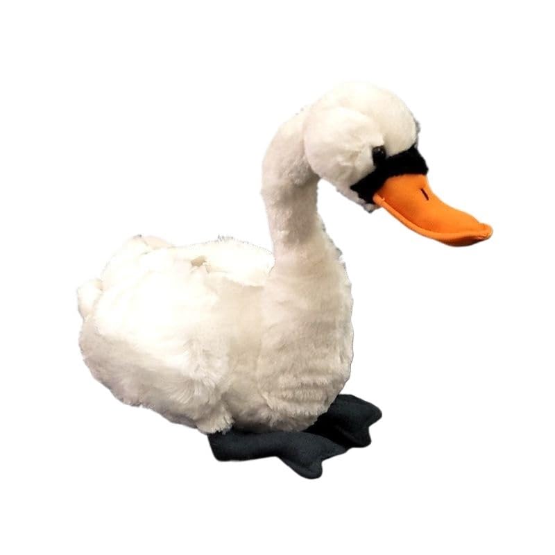 Cygne blanc réaliste en peluche de qualité supérieure