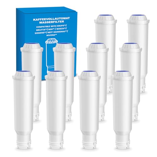 Mutital Juego de 10 filtros de agua para cafetera, repuesto para filtro de agua Melitta F088 Krups, Nivona Café Romatica, compatible con Krups EA829S, Jura, Melitta Pro Aqua Barista TS y más (10)