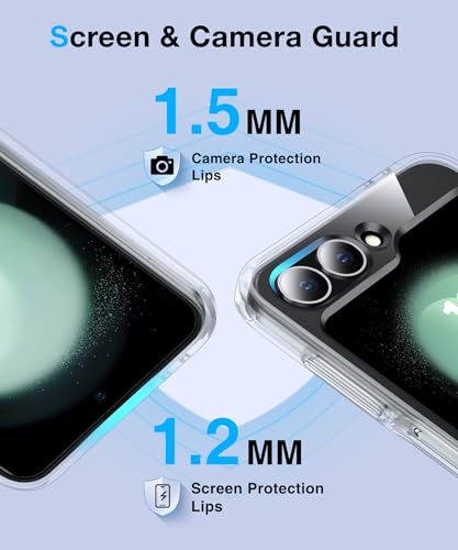 Image of NO.1 Magnetic for Samsung Galaxy Z Flip 7 FE Case with MagSafe [Crystal Clear] [Anti-Yellowing ][Military Grade Drop Tested] with Soft Silicone Bumper for Samsung Flip 7 FE Case,Transparent