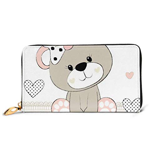 Preisvergleich Produktbild JHGFG Mode Handtasche Reißverschluss Brieftasche Nette Teddybär Mädchen Vektor Illustration Telefon Kupplung Geldbörse Abendkupplung Blockieren Leder Brieftasche Multi Card Organiz