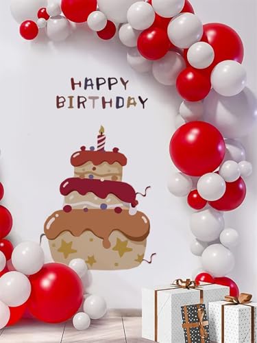Vinilo decorativo de cumpleaños con pastel 21.84x31.7 in