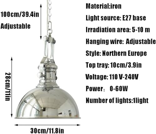 Plafonnier E27 YangRy en fer forgé : lustre chic style industriel