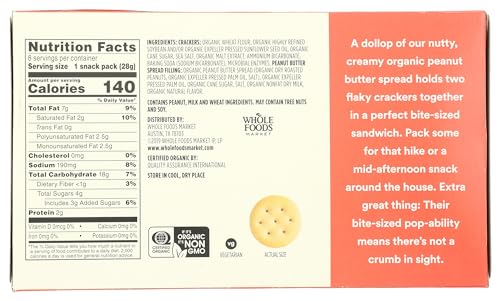 365 by Whole Foods Market, Organic Mini Peanut Butter Sandwich Crackers 8 Count, 1 Ounce - Image 3