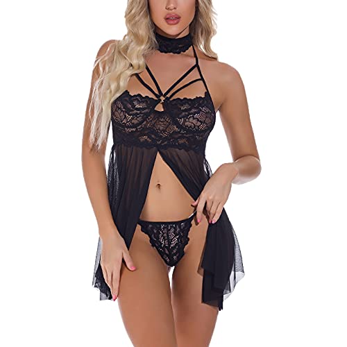Women lingerie lace babydoll teddy exotic sleepwear chemise night…