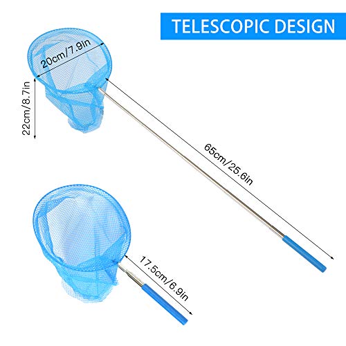 Rede de aterragem, Andoer Rede telescópica de 5 borboletas para crianças Redes de pouso de pesca Red
