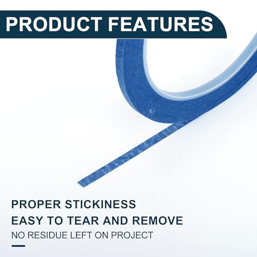 Image of Painters Tape Medium Tack Easy Removal Masking Master Tape Blue 5 Pcs 2cm /2.5cm /3cm /4cm /6cm x 48m