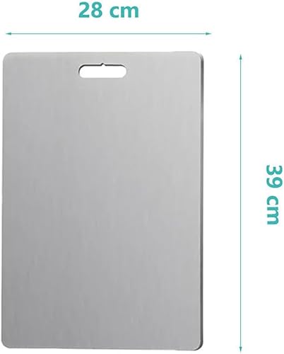 Miniatura 4 de Tabla de cortar, tabla de cortar de acero inoxidable 304, tablas de cortar de cocina, 15.4x11.0 in de grosor, 0.079 in, tabla de cortar carne