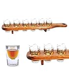 lebensmittelecht OOTB 93/2056 Shooter-Gläser 6er Set mit Holzlatte, 45 cm