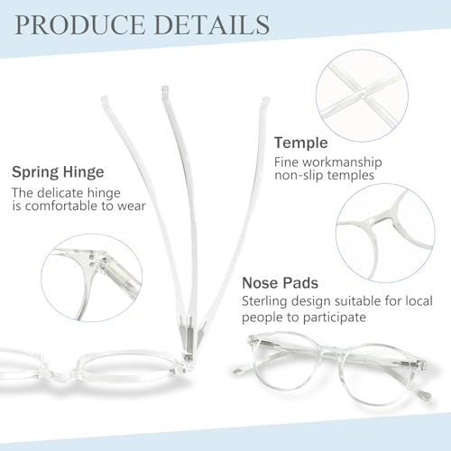 Image of 5 Pairs Reading Glasses - Standard Fit Spring Hinge Readers Glasses for Men and Women