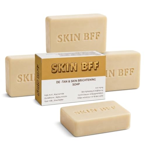 Image of Tan Removal Magic Soap for Men & Women | D Tan Soap with Goat Milk, Kojic Acid, Niacinamide, Glutathione, Honey & Shea Butter | Skin Brightening Soap (110g Pack of 4)
