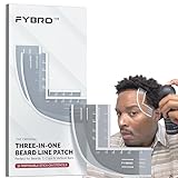 FYBRO 3-IN-1 Side Hairline & Beard Enhancement Stencil | 32 Pieces Stick-On Disposable Shape Up Tool for Vertical Bars, C-Cups & Beard | Works with Hair Spray and Hair Fibers | No Clippers Needed
