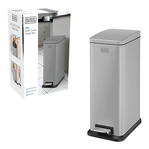 Cubo de basura rectangular gris de 20 L ideal para optimizar cocinas estrechas 7