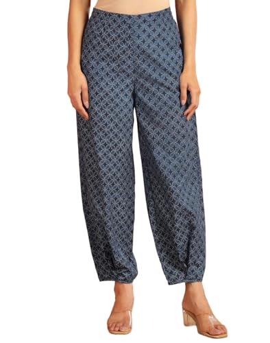 Salwar en coton indigo imprimé géométrique idéal pour vos journées d'été