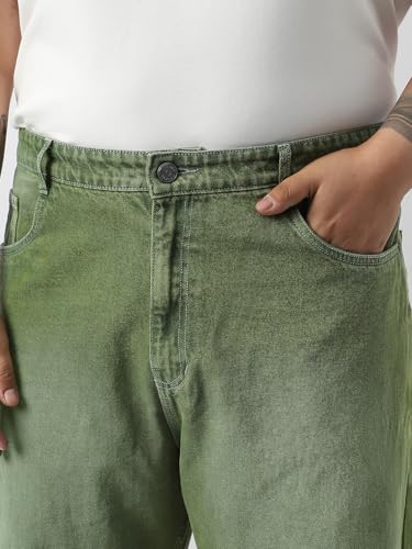 Image of Urbano Plus Men's Loose Baggy Fit Washed Jeans Non-Stretchable