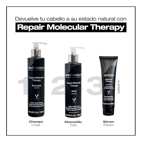 abril et nature - Mascarilla Profesional Molecular Therapy - Cabellos Dañados, Castigados o Envejecidos - Reestructura, Repara y Rellena la Fibra Capilar - Nutritiva e Hidratante - Vegano - 200 ml - imagen 6