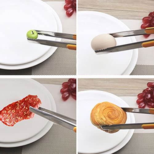 Pinzas for bolsas for alimentos, pinzas for alimentos, pinzas de cocina de acero inoxidable, pinzas for cocinar antideslizantes formativas, pinzas for barbacoa, herramientas for ensalada, par