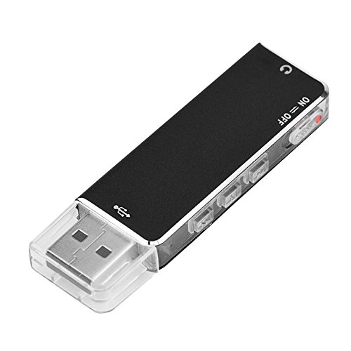 ASHATA Slim Voice Activated Recorder, 8GB 13-Hour Recording Digital Voice Recorder Separate Recording Mini U Disk Audio Recorder, Easy to Use USB Memory Stick Sound Recorder