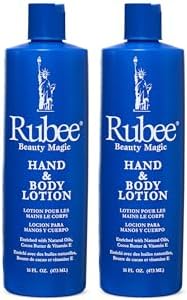 RUBEE Body & Hand Lotion - Pack of 2 Non-Greasy Lotion for Women & Men - 16 oz Cacao Butter Lotion for Extremely Dry Skin - Vitamin E Moisturizer