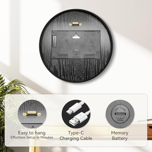 Digital LED Wall Clock for Home & Office, Bohemian, 12'' - Image 5