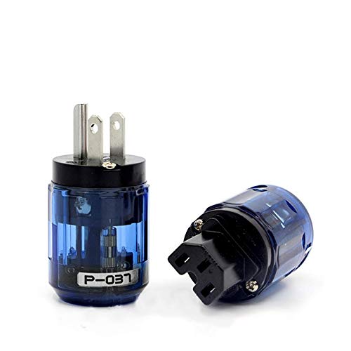 Gimax 5Pair Audio Schuko P037 US AC Power Plug C037 IEC Connector Rhodium Plate Connect DIY Cable