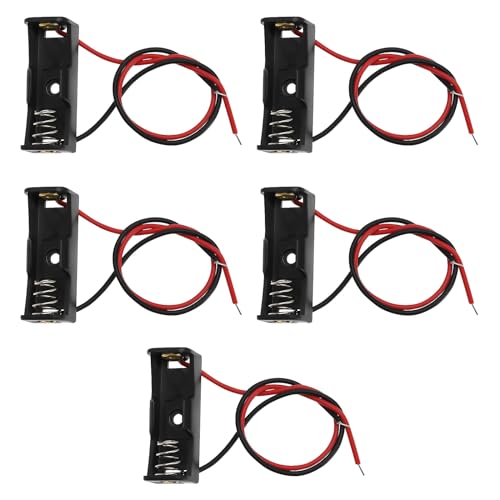 The Lord of the Tools 5Pcs 12V A23L 23A Plastic Spring Clip Battery Holder Case with Wire Leads Suitable for 1 x Battery A23 8LR932 MN21 V23GA LR23