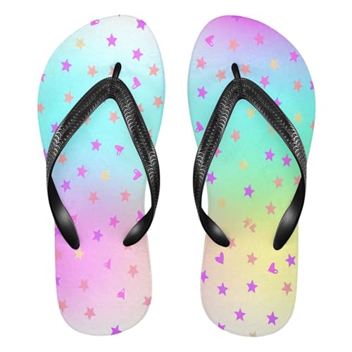 CEBUGI Unisex Flip Flop -Flat Sandal -NonSlip Couple Slippers -Natural Rubber Foam Soles Ultimate Comfort and Durability for Indoor Outdoor|Colored Gradient Background