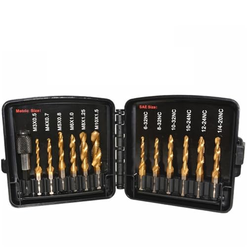 Foret combiné taraudeur hss 13pcs outil taraudage filetage de vis perçage fraisage métrique