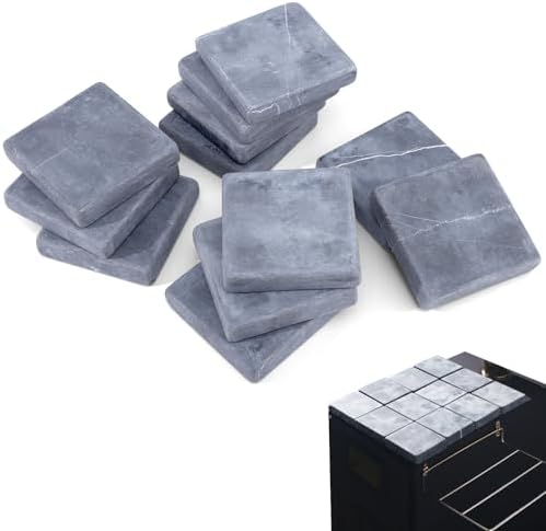 Gyfent 12Pcs Sauna Rocks, 11LB Sauna Stone Accessories for Sauna Tent 3.5 * 3.5 * 0.8" Cube Stone Lightweight Rocks