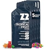 Z2 Tropical Fruit Energy Gel Performance - 25g Carb, 105mg Sodium, Electrolytes, Pre & During Workout, Boosts Endurance for Running, Cycling, Biking, and Sports - 5-Count Pack