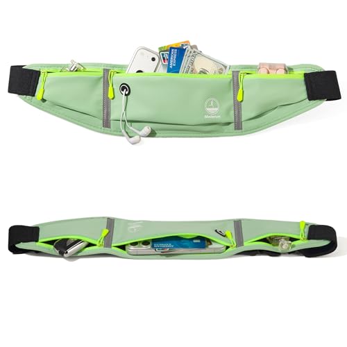 Image of Running Belt Slim Fanny Pack Jogging Pouch Phone Holder Waist Pack - Light Green