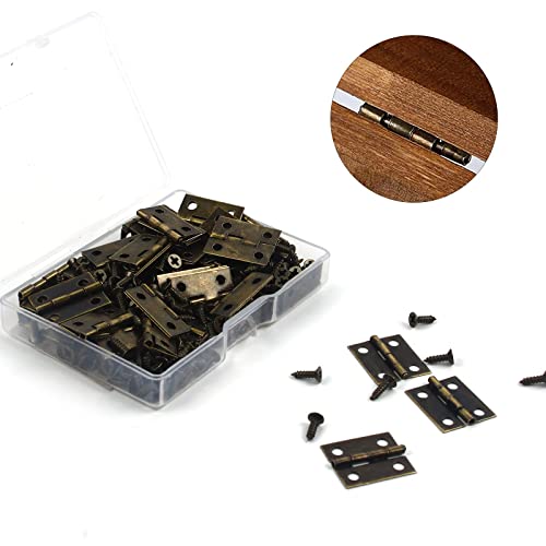 Vipmoon 50 Pcs Mini Hinge For Wooden Jewelry Box Small Box Hinges Cabinet Decoration, Vintage Bronze Cabinet Hardware #TOP5