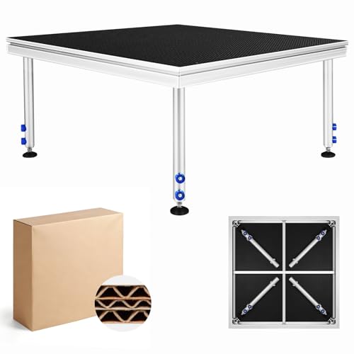 Image of Portable Stage Platform 4x12FT, Portable Aluminum Performance Deck 1900lbs Capacity, 24 inch-41 inch Adjustable Height Risers for Events, Wedding, Concert, Stage Platform Set, Portable Performance Stage