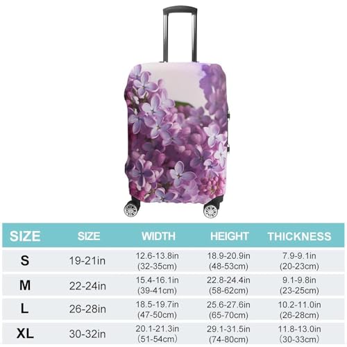 Lilac Flowers Luggage Cover, Elastic Luggage Protector Fits 19-32in Suitcases, Washable & Anti-Scratch Suitcase Cover for Men Women M2
