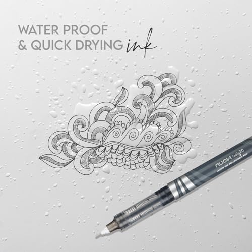 Image of Insight Liquid Ink Rollerball Pens | 0.5mm Micro Tip with Sleek & Lightweight Body | Quick-Dry, Smudge-Free Ink for Smooth Ink flow | Ideal for Office, School & Journaling (Black Ink, Pack of 8)