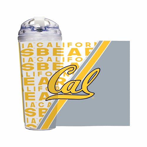 Rico Industries NCAA Cal Berkeley Golden Bears Standard 24oz Acrylic Tumbler with Hinged Lid