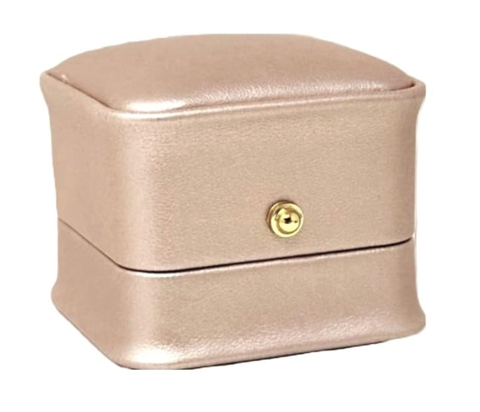 Gold Pink PU Leather Jewellery Ring Box