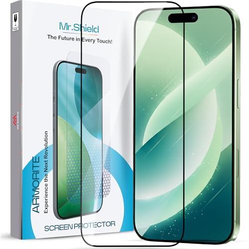 Image of Mr.Shield Screen Protector Tempered Glass for iPhone 16 and iPhone 15 - 9H Hardness Screen Guard, HD Clear [1 Pack]