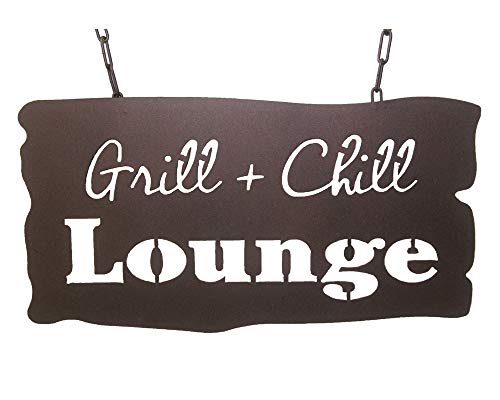 Schild Spruchtafel rostiges Gartenschild Edelrost Rost zum hängen Gartendeko (Grill&Chill Rostoptik)