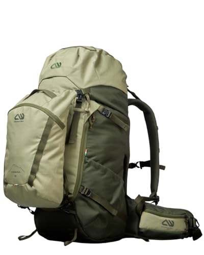 Image of Trishul 70L Modular Trekking Rucksack with detachable 10L daypack, rain cover, AeroSpine support & front opening. Ideal for hiking, trekking & expeditions.