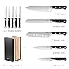 CAROTE-11PCS-Knife-Set-with-Block-for-kitchen-Stainless-Steel-Razor-Sharp-Blade-Triple-Riveted-Ergonomic-HandleEssential-Knife-Set-Black CAROTE 11PCS Knife Set with Block for kitchen, Stainless Steel Razor-Sharp Blade, Triple Riveted Ergonomic Handle,Essential Knife Set, Black