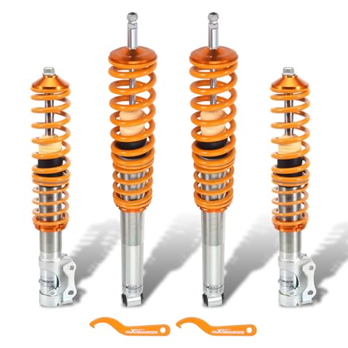 maXpeedingrods Coilovers for Volkswagen Golf MK2 1985-1992, Golf MK3 1991-2000, for VW Jetta MK2 1984-1992, Jetta MK3 1993-1998, Height Adjustable Coilovers Suspension Lowering Kit, Gold