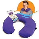 SunnyBay Microwave Heating Pad, Microwavable Heated Neck Pillow for Moist Hot Therapy, Aromatherapy Heated Neck and Shoulder Wrap with Flaxseed and Lavender Filling, 2.5 lbs, Purple