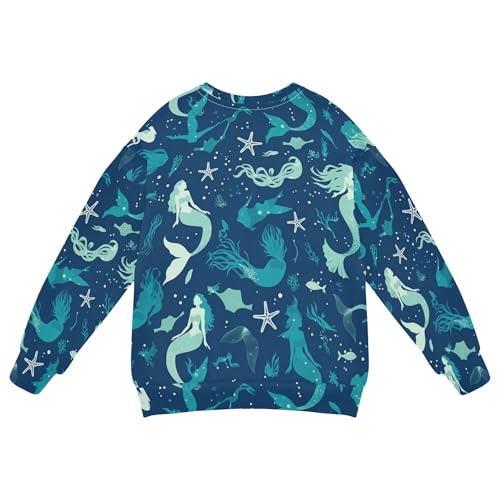 JUNZAN Mermaid Dolphin Ocean Little Kids Hoodie Sweatshirt Crewneck Boys Sweat Shirt Sports 4T2