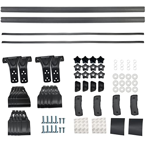 Universal Roof Rack Cross Bars Aluminum Roof Rail Crossbars Luggage Rack Cargo Racks with 3 Pair of Mounting Clamps Fit for Most Car Vehicle SUV