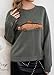 CHARTOU Women Fashion Crew Neck Rib Knit Crucian Carp Graphic Oversized Y2k Pullover Sweater Jumper (Small, Dark Green)
