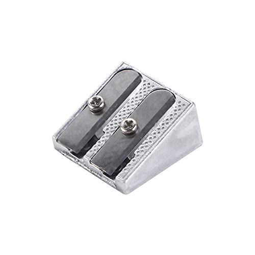 Handheld Metal Pencil Sharpener, Silver Pencil Sharpener, Double Hole Pencil Sharpeners Manual, Metal Steel Blades Pens Cutter Tool(1Pc) #TOP25